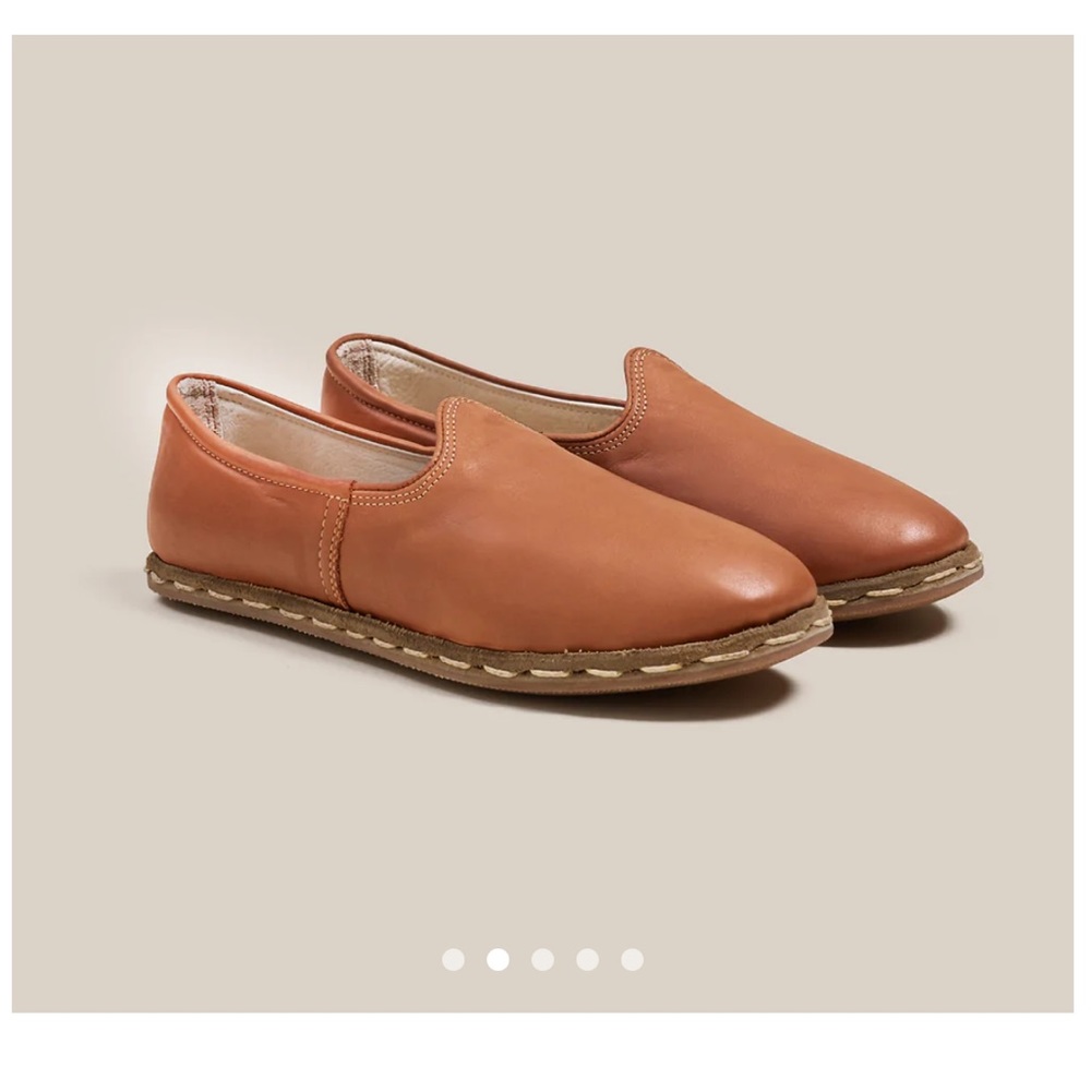SABAH Slippers — Leather, Original Cario Camel — sz 38 (7-7.5)